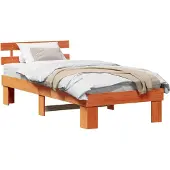 Syfax Bettrahmen Wachsbraun 75 x 190 cm Massives Kiefernholz