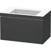 Duravit Waschtischunterschrank c-bonded L-Cube 80x48cm, o HL, graph ma, 1 Ausz., wandhängend