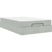 Syfax Bettgestell mit Matratze 2 pcs Hellgrau Samt