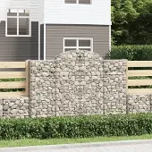 Prolenta Maison Exclusive - Gabionen mit Hochbogen 14Stk. 200x30x140/160cm Verzinktes Eisen