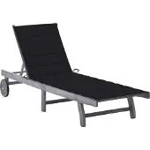 Prolenta Maison Exclusive - Sonnenliege mit Auflage Grau Akazie Massivholz