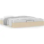 Syfax Ottoman-Bett ohne Matratze Creme 180x200 cm Stoff
