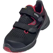 Uvex 1 G2 Sandalen S1P schwarz, rot Weite 12 Gr. 49