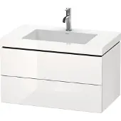 Duravit Waschtischunterschrank c-bonded L-Cube 80x48cm, 1 HL, we. hgl, 2 Schub., wandhängend