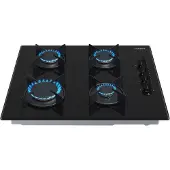Arebos AR-HE-GH63, Schwarz, Arbeitsplatte, 63 cm, Gaskochfeld, Glaskeramik, 4 Zone(n)
