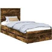 Syfax Bettrahmen Geräucherte Eiche 100 x 200 cm Ingenieurs Holz