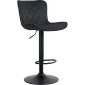 CLP Barhocker Emma höhenverstellbar und 360 drehbar | Farbe creme Material Samt