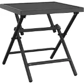vidaXL Gartentisch Klappbar Anthrazit 38x38x38 cm Stahlgitter