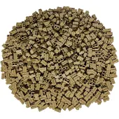 LEGO 1x2 Mauersteine Bausteine Dunkelbeige - 98283 NEU! Menge 50x