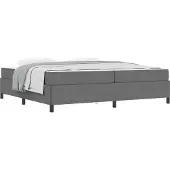 vidaXL Bettrahmen mit Matratze Hellgrau 200 x 200 cm Stoff