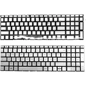T-ProTek DEUTSCHE-Tastatur Keyboard Silber mit Beleuchtung kompatibel für HP 15-da0347ng