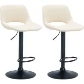 CLP 2er Set Barhocker Camden Kunstleder chrom - schwarz
