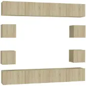 vidaXL 8-tlg. TV-Schrank-Set Sonoma-Eiche Holzwerkstoff