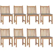 Syfax Gartenstühle 8 Stk. mit Kissen Massivholz Teak