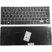 T-ProTek DEUTSCHE-Tastatur Silber Rahmen Beleuchtung,Trackpoint für Toshiba Portege Z30-B-16H