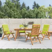 vidaXL Möbel Gartenstühle mit Kissen 4 Stk. Massivholz Teak - Gartenstühle 3196474