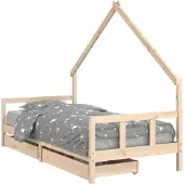Syfax Kinderbett mit Schubladen 90x200 cm Massivholz Kiefer