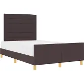 Syfax Bettgestell mit Kopfteil Dunkelbraun 120 x 190 cm Stoff