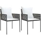vidaXL Gartenstühle mit Kissen 2 Stk. Braun 54x61x83 cm Poly Rattan