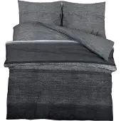 vidaXL Bettwäsche-Set Dunkelgrau 155x220 cm Baumwolle