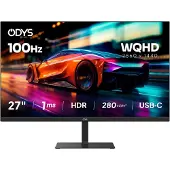 ODYS i27-Q-100, 68,6 cm (27"), 2560 x 1440 Pixel, Wide Quad HD, LED, 1 ms, Schwarz