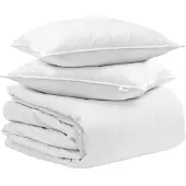 vidaXL Bettdecken Set mit Kissen 3 pcs Weiß Daunenfeder