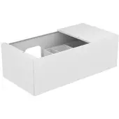 Keuco Edition 11 Waschtischunterbau 1050 x 350 x 535 mm links (705 mm Öffnung) mit 1 Auszug und Beleuchtung - Trüffel Glas / Lack Matt - 31153140100