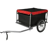 Wiltec Fahrrad Lastenanhänger 135x60x58 cm bis 65 kg, Fahrradanhänger mit Deichsel klappbar & Schnellkupplung für Einkäufe, Urlaub, Radtouren