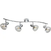 Globo Lighting Strahler Metall verchromt, Glas, beweglich, LxBxH: 700x80x160mm, exkl. 4x E14 40W 230V