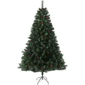 SVITA Weihnachtsbaum künstlich Tannenzapfen und Beeren inkl. Ständer 210cm