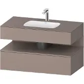 Duravit Collection One Einbauwaschtisch mit Konsolenwaschtischunterbau, 1000x550x600mm, Nische Basalt Matt, QA4786043430010, Farbe: Basalt Matt/mit Nischenbeleuchtung