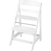 Roba Born Up Treppenhochstuhl, Set 2in1, 'Greyish gesteppt', weißer Hochstuhl mit Liegefunktion, ab Geburt