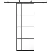Syfax Schiebetür mit Beschlag Schwarz 76x205 cm ESG-Glas