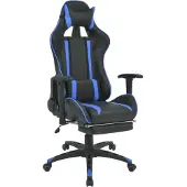 Syfax Neigbarer Racing-Bürostuhl mit Fußstütze Blau