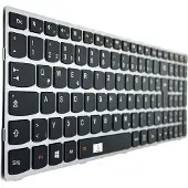 T-ProTek DE Tastatur Keyboard mit Beleuchtung Silber Rahmen kompatibel für Lenovo IdeaPad B51-30