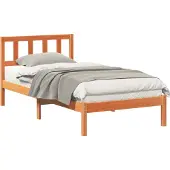 Syfax Bettrahmen Wachsbraun 80 x 200 cm Massives Kiefernholz