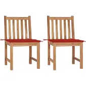 vidaXL Gartenstühle 2 Stk. mit Kissen Massivholz Teak , Gartenstühle Design 2024