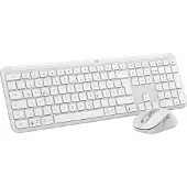 Logitech Signature Slim Combo MK950, Kabellos, RF Wireless + Bluetooth, Scherenschalter, QWERTZ, Weiß, Maus enthalten