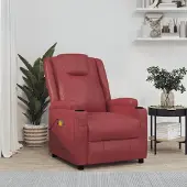 vidaXL Massagesessel Weinrot Kunstleder - Massagesessel CC20566