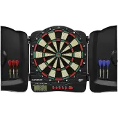 Carromco Elektronik Dart Kabinett Panthera-301 4-Loch Abstand rot-grün-beige-schwarz 8 Spieler mit Softdarts 32 Spiele 500 Variationen (inkl. Cricket)