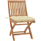 vidaXL Klappbare Gartenstühle mit Kissen 4 Stk. Massivholz Teak