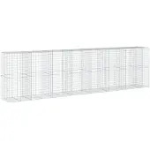 vidaXL Gabione mit Deckel 750x100x200 cm Verzinktes Eisen
