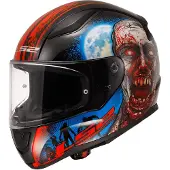 LS2 FF353 Rapid II Zombie Schwarz Rot 06 Integralhelm Größe XL