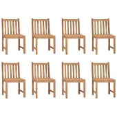vidaXL Gartenstühle 8 Stk. mit Kissen Massivholz Teak
