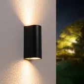 HOFTRONIC™ Douglas LED Wandleuchte 8W 690lm 2700K IP65 Schwarz GU10 dimmbar