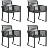 vidaXL Gartenstühle 4 Stk. Schwarz Poly Rattan