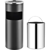 The Living Store Standaschenbecher 30 L Stahl Grau