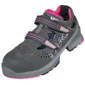 Uvex 1 ladies Sicherheitsschuh S1 Damen Sandale gelocht grau/pink 37