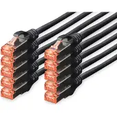 Digitus CAT 6 S/FTP Patchkabel, 10 Stück, 3 m, Cat6, S/FTP (S-STP), RJ-45, RJ-45, Schwarz
