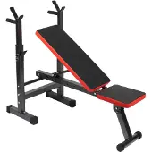 Wiltec Hantelbank klappbar bis 230 kg mit Langhantelablage Multifunktionsbank Schrägbank und Flachbank Gym Bank Verstellbare Trainingsbank für Übungen mit Langhanteln und Kurzhanteln Zuhause Fitness